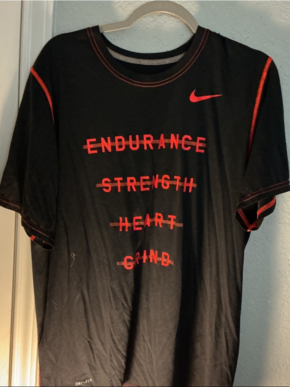 Nike Black Tee with Red Graphic Accents